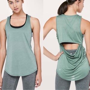 Lululemon Set The Course Tank Frosted Pine